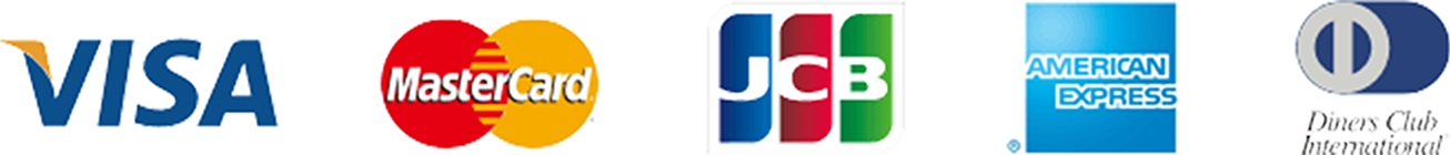 VISA MasterCard JCB AMERICANEXPRESS diners clubinternational